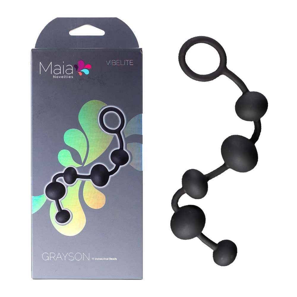 Maia Grayson Silicone Anal Beads - Black