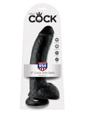 King Cock - 9 In. Cock With Balls Black King Cock