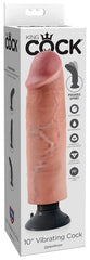 King Cock 10 In. Vibrating Cock Flesh King Cock