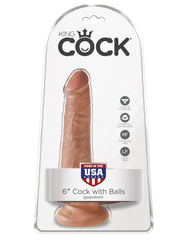 King Cock 6 In. Cock With Balls Tan King Cock