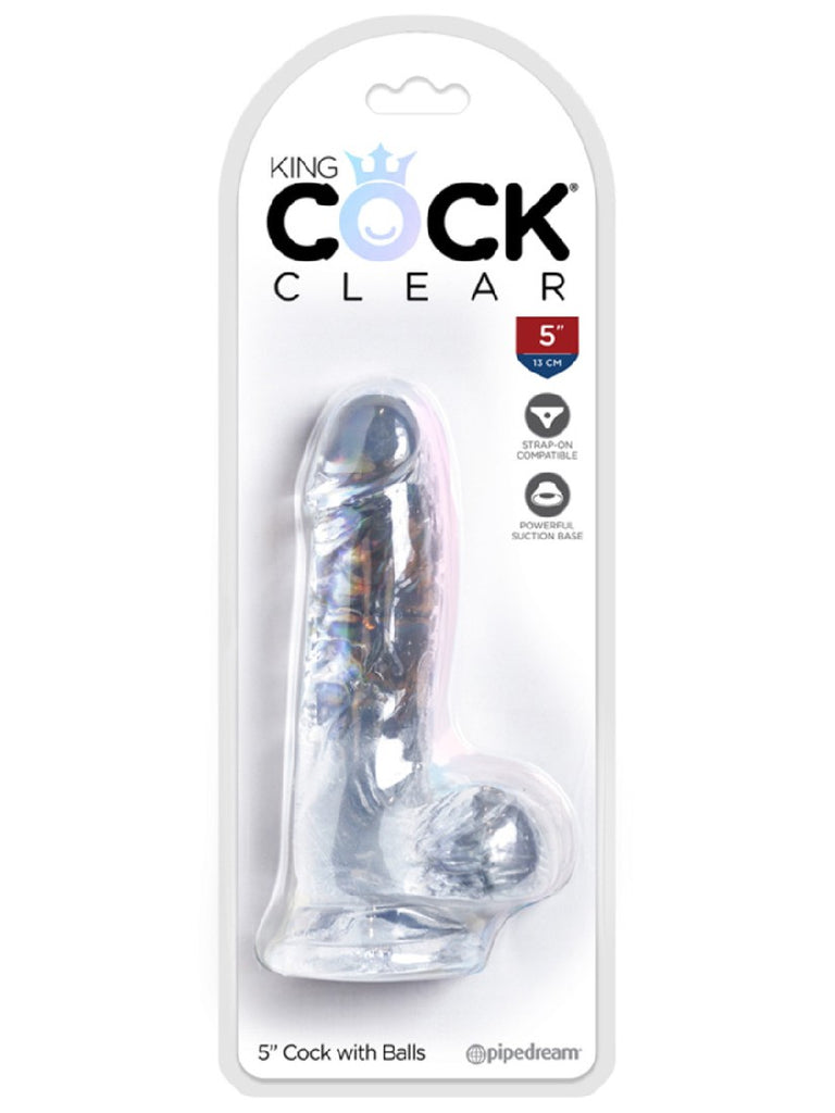 King Cock Clear 5 In. Cock With Balls King Cock