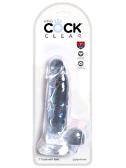 King Cock Clear 7 In. Cock With Balls King Cock