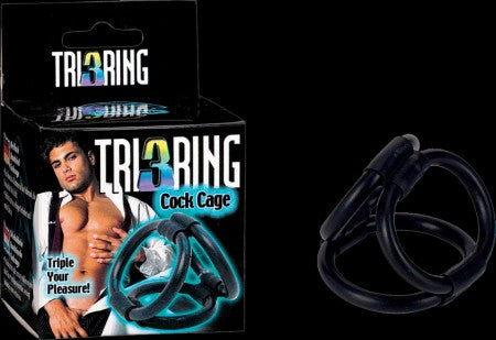 Tri 3 Ring Cock Cage (black)