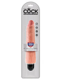 King Cock 9 In. Vibrating Stiffy White Flesh King Cock