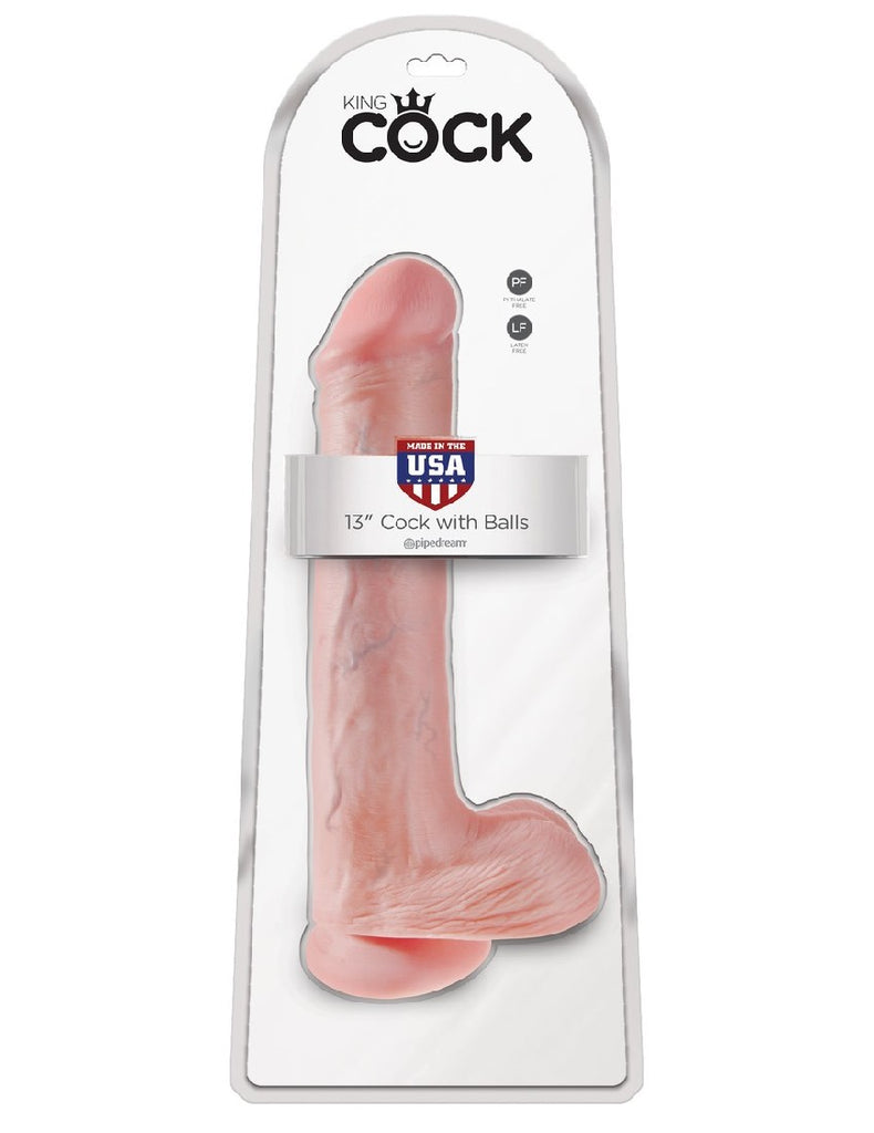 King Cock 13 In. Cock With Balls Flesh King Cock